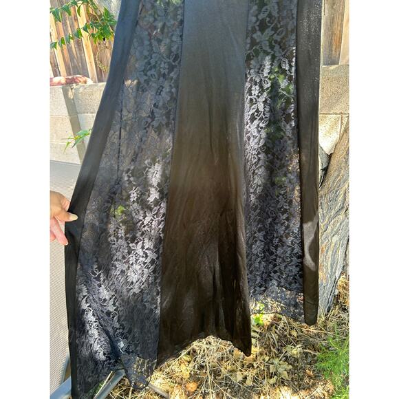 Union Made Lace Panel Black Slip/Maxi Dress - Picture 9 of 9